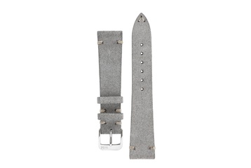 22mm Rios1931 Hudson Genuine Suede Leather Watch Strap in Stone Grey