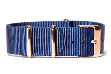 Navy blue NATO strap (with rose gold buckles)