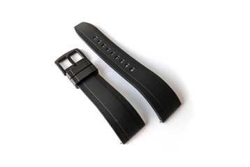 18mm Black Quick Release Silicone Watch Strap With Pvd Buckles
