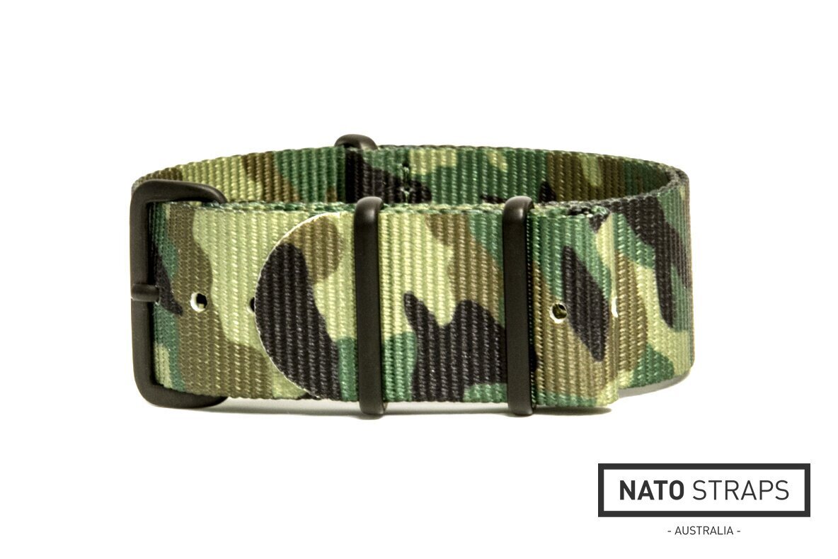 NATO nylon strap — Camo Jungle Green