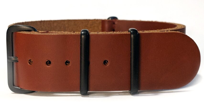 NATO leather strap — Brown Black Buckles