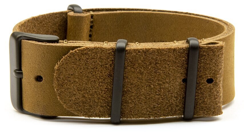 NATO leather strap — Matte Brown Black