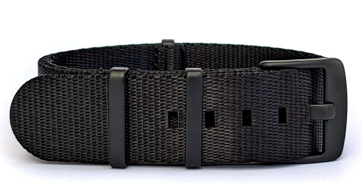 NATO seatbelt strap · 24mm / Black / Seatbelt / 280mm / Pvd Black