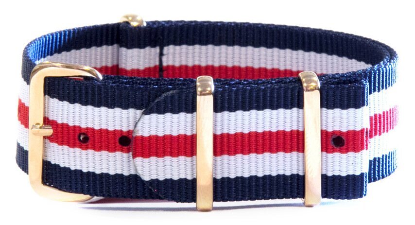 NATO nylon strap — Blue/White/Red