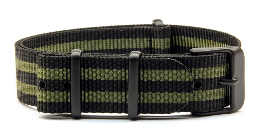 NATO nylon strap — Black/Green