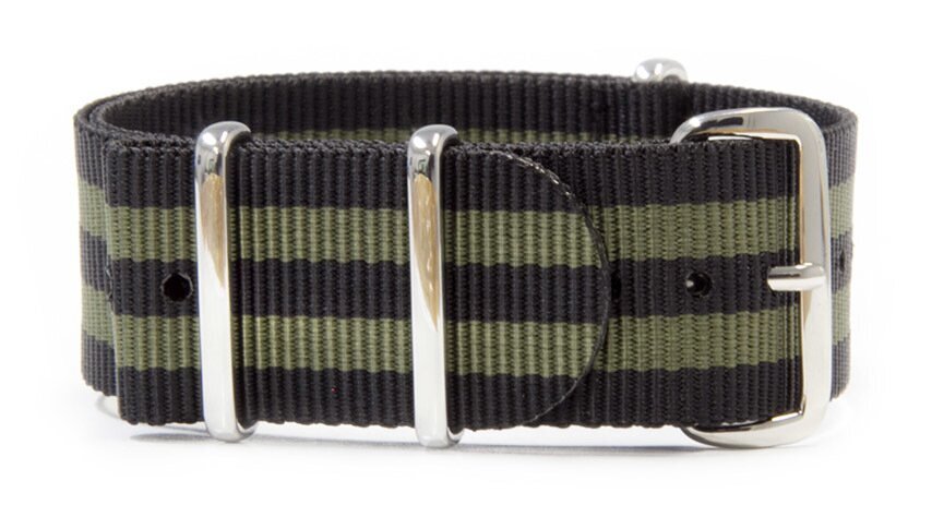 NATO nylon strap — Black Green
