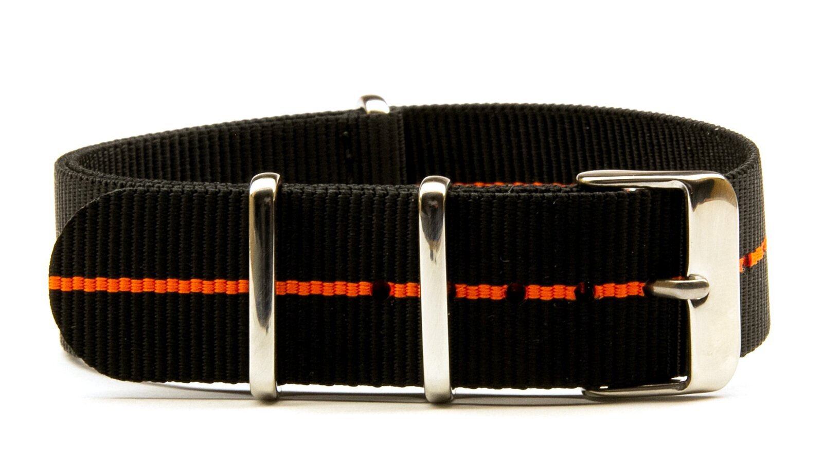 NATO nylon strap — Black/Orange