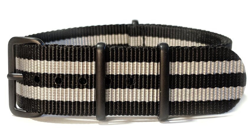 NATO nylon strap — Black/Grey