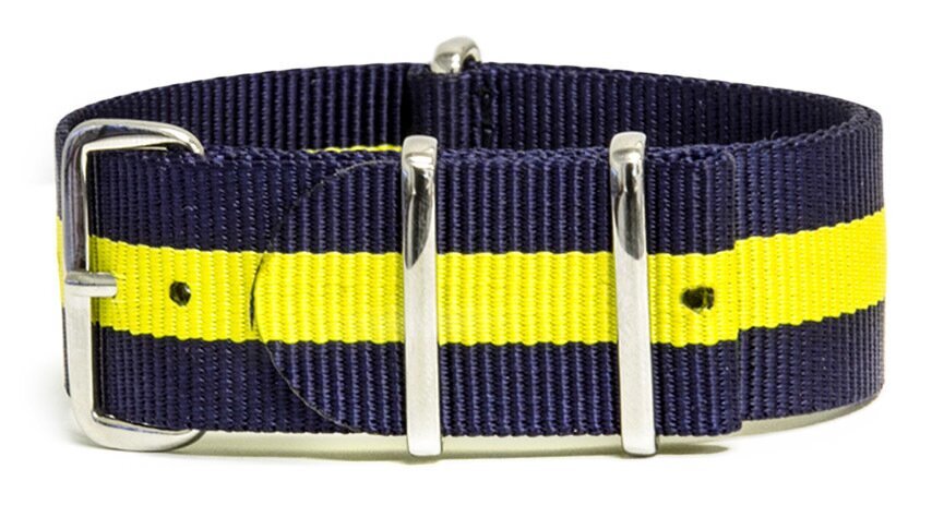 NATO nylon strap · 16mm / Blue/Yellow / Nylon / 280mm / Stainless Steel
