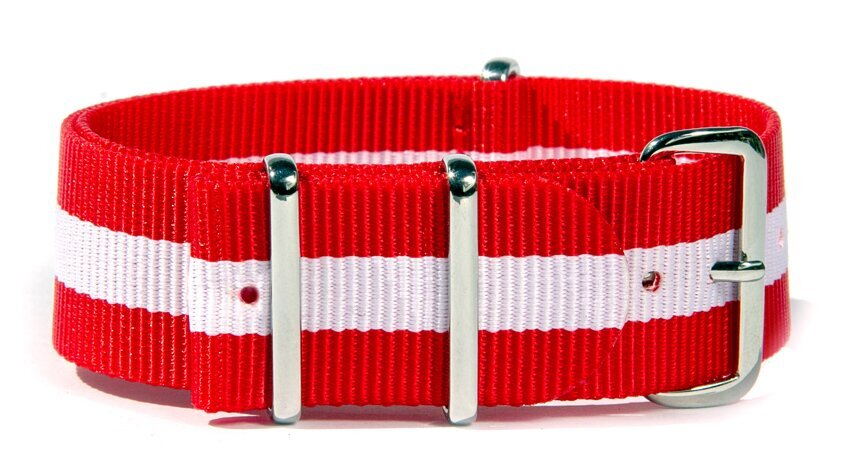 NATO nylon strap — Red/White