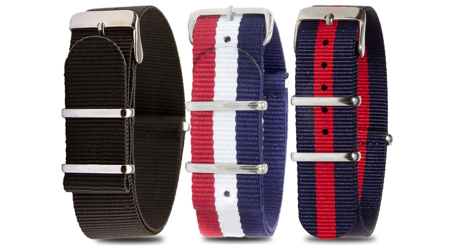 NATO Value Pack · 16mm / In Black Navy-red / Nylon / 280mm / Stainless Steel