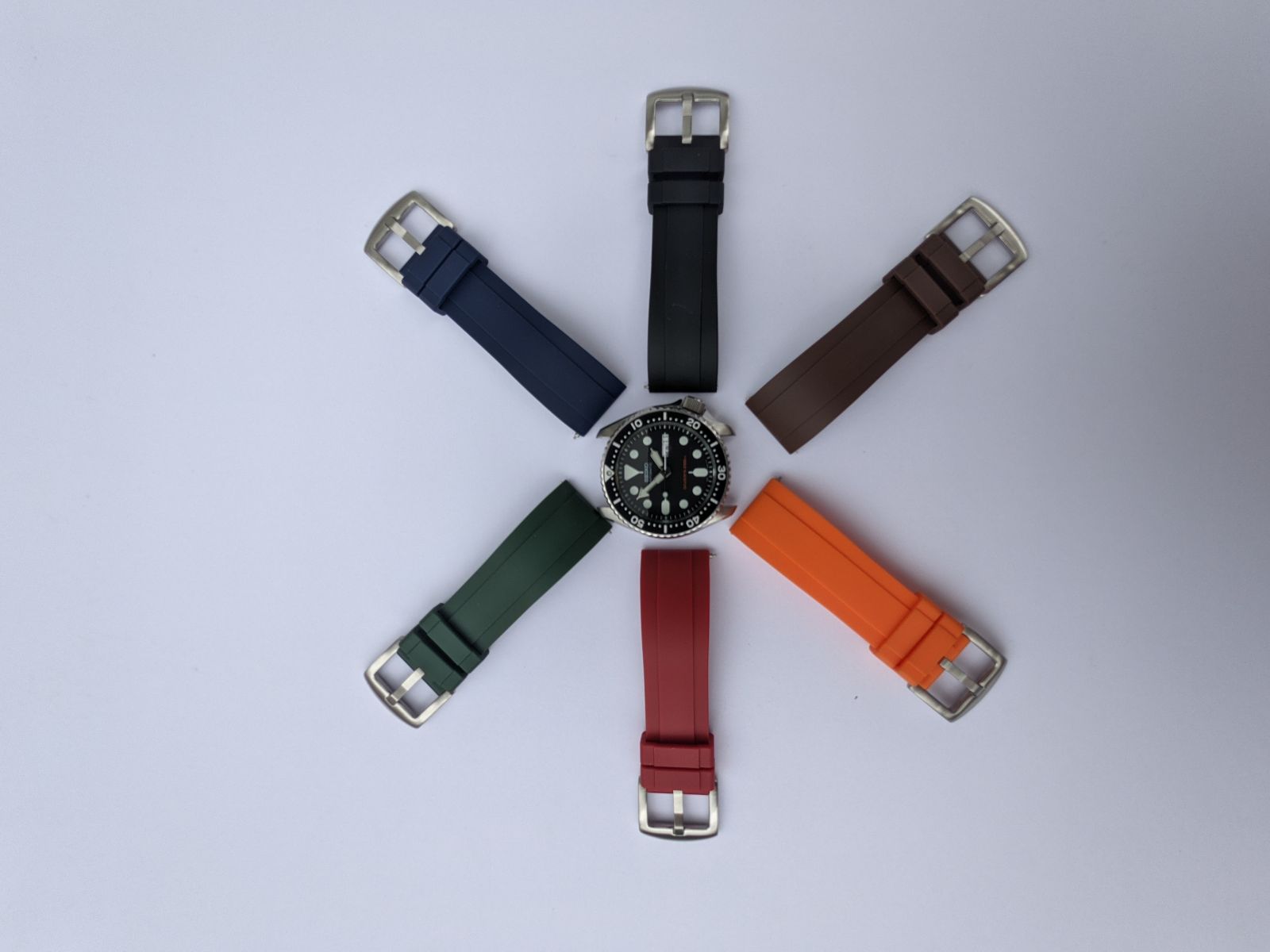 Silicone rubber replacement watch strap