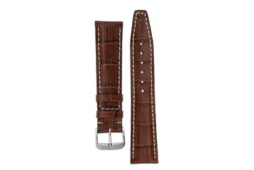 19mm Rios1931 BOSTON Alligator-Embossed Leather Watch Strap in MAHOGANY
