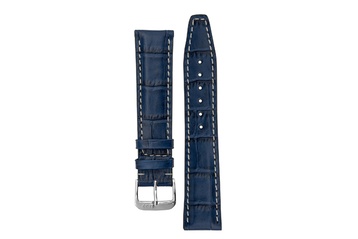 Rios1931 BOSTON Alligator-Embossed Leather Watch Strap in NAVY BLUE