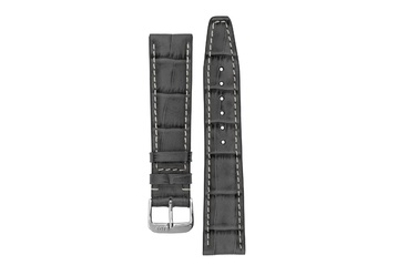 Rios1931 BOSTON Alligator-Embossed Leather Watch Strap in STONE GREY