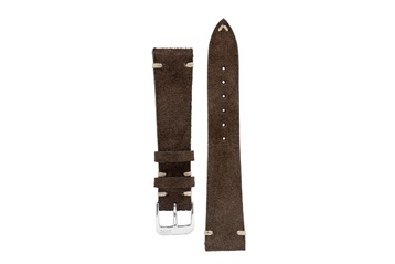 Rios1931 HUDSON Genuine Suede Leather Watch Strap in MOCHA