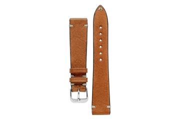 20mm Rios1931 INZELL Retro Organic Leather Watch Strap in COGNAC