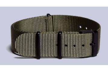 18mm Khaki Green NATO Strap - With Black Pvd Buckles