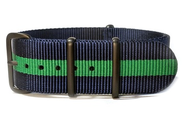 Blue & Green NATO strap with black PVD buckle
