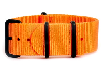 22mm Vibrant orange NATO strap with black PVD buckles