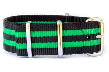 20mm Black & Bright Green NATO strap