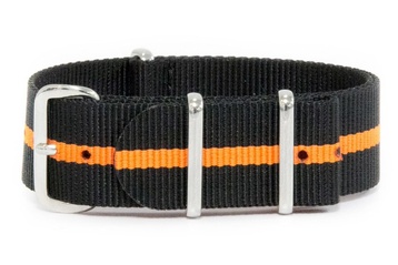 Charcoal Black & Orange NATO strap
