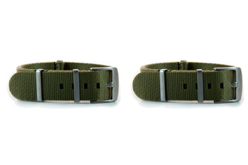 22mm Khaki Seatbelt NATO Strap - 2 Pack