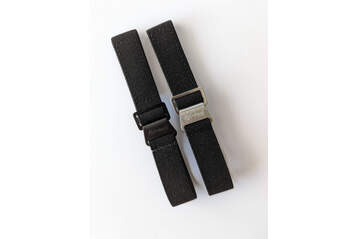 20mm grey paratrooper watch strap with black buckles