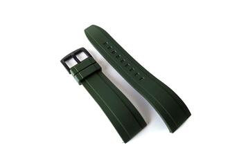 22mm Green Quick Release Silicone Watch Strap With Pvd Buckles
